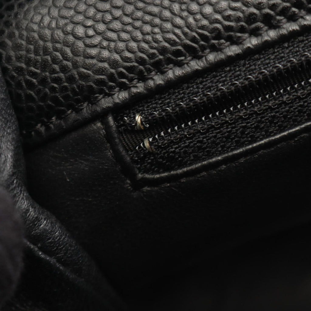 Chanel Handbag Quilted Black Caviar Leather Top Handle — view 9