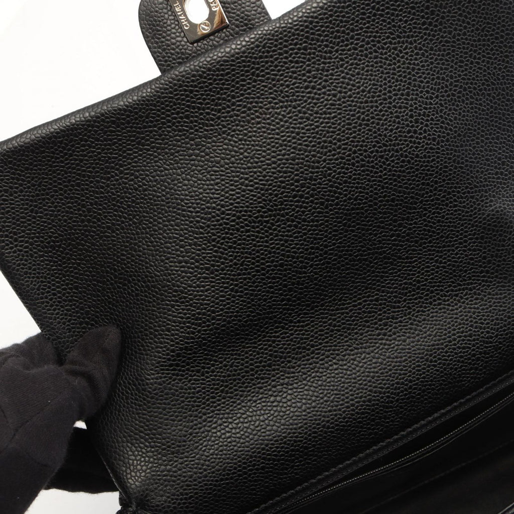 Chanel Handbag Quilted Black Caviar Leather Top Handle — view 6