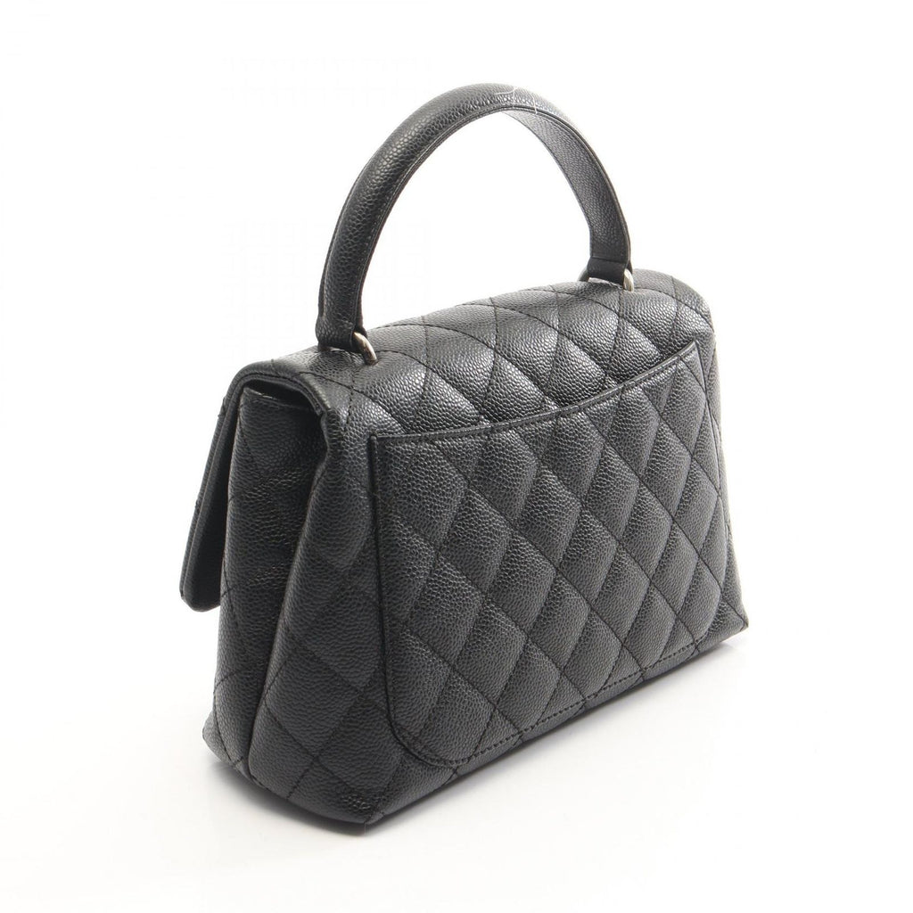 Chanel Handbag Quilted Black Caviar Leather Top Handle — view 2
