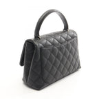 Chanel Handbag Quilted Black Caviar Leather Top Handle — view 2