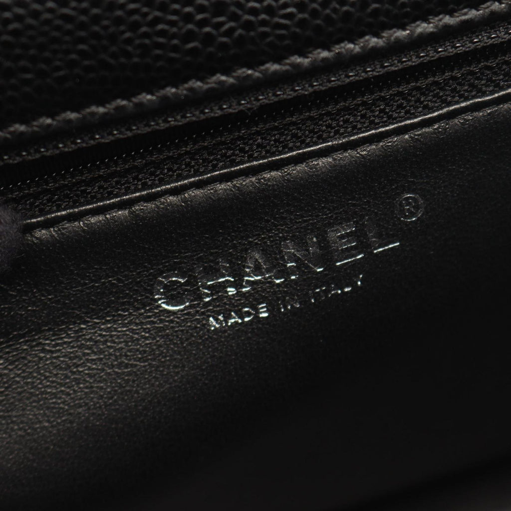 Chanel Handbag Quilted Black Caviar Leather Top Handle — view 4