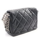 Chanel Shoulder Bag Quilted Black Lambskin Full Flap Chain — view 2
