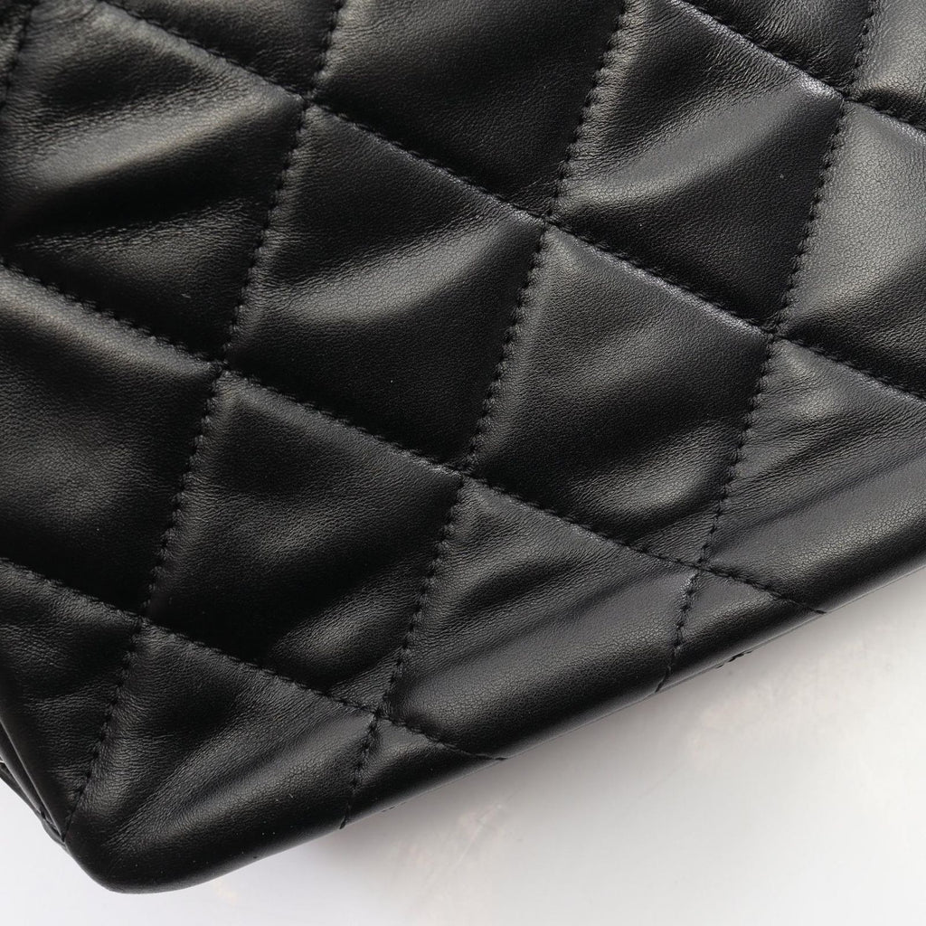 Chanel Shoulder Bag Quilted Black Lambskin Full Flap Chain — view 9