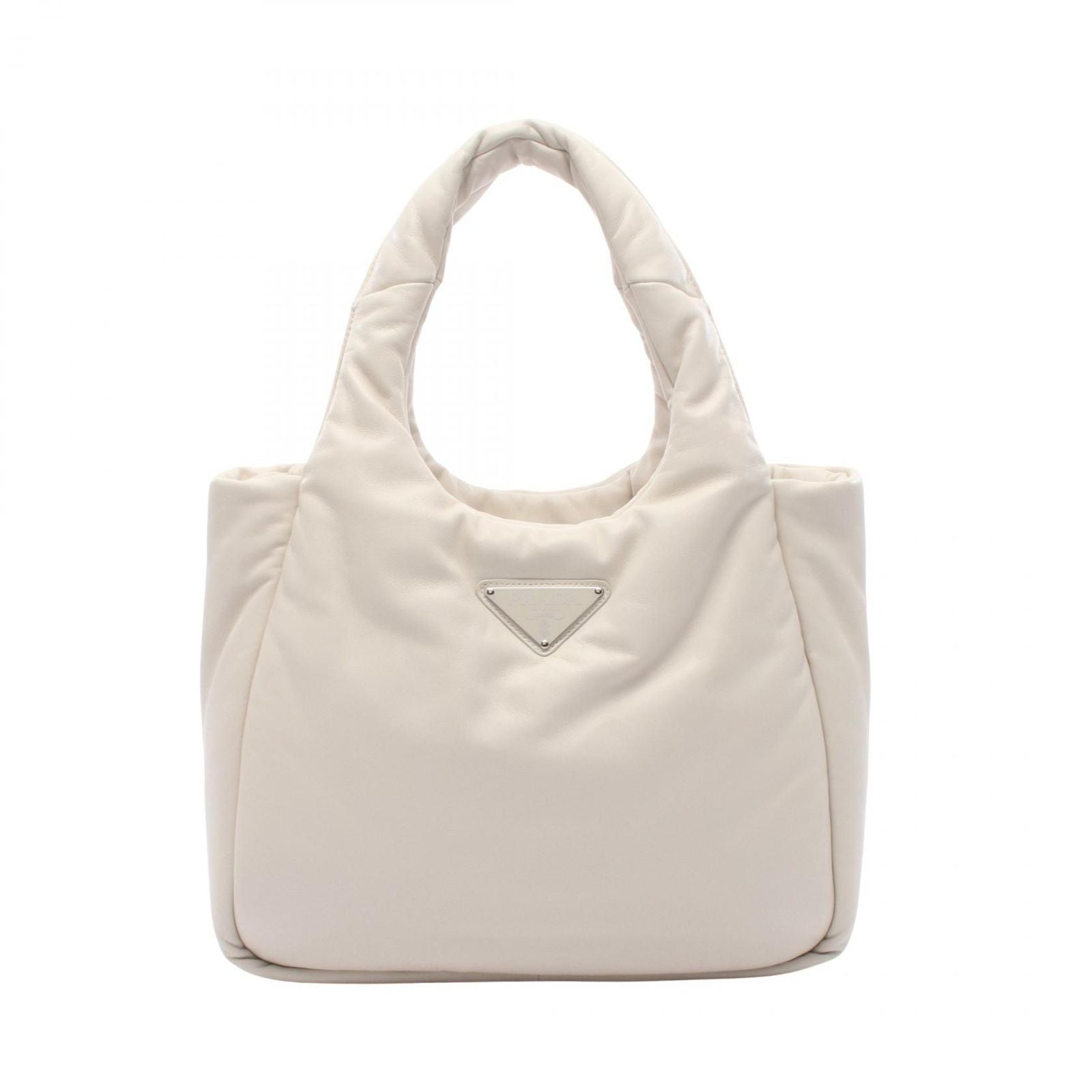 Prada Tote Soft Padded White Leather