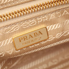 Prada Shoulder Bag Re-Nylon Top Handle Beige Nylon Leather Padlock — view 4
