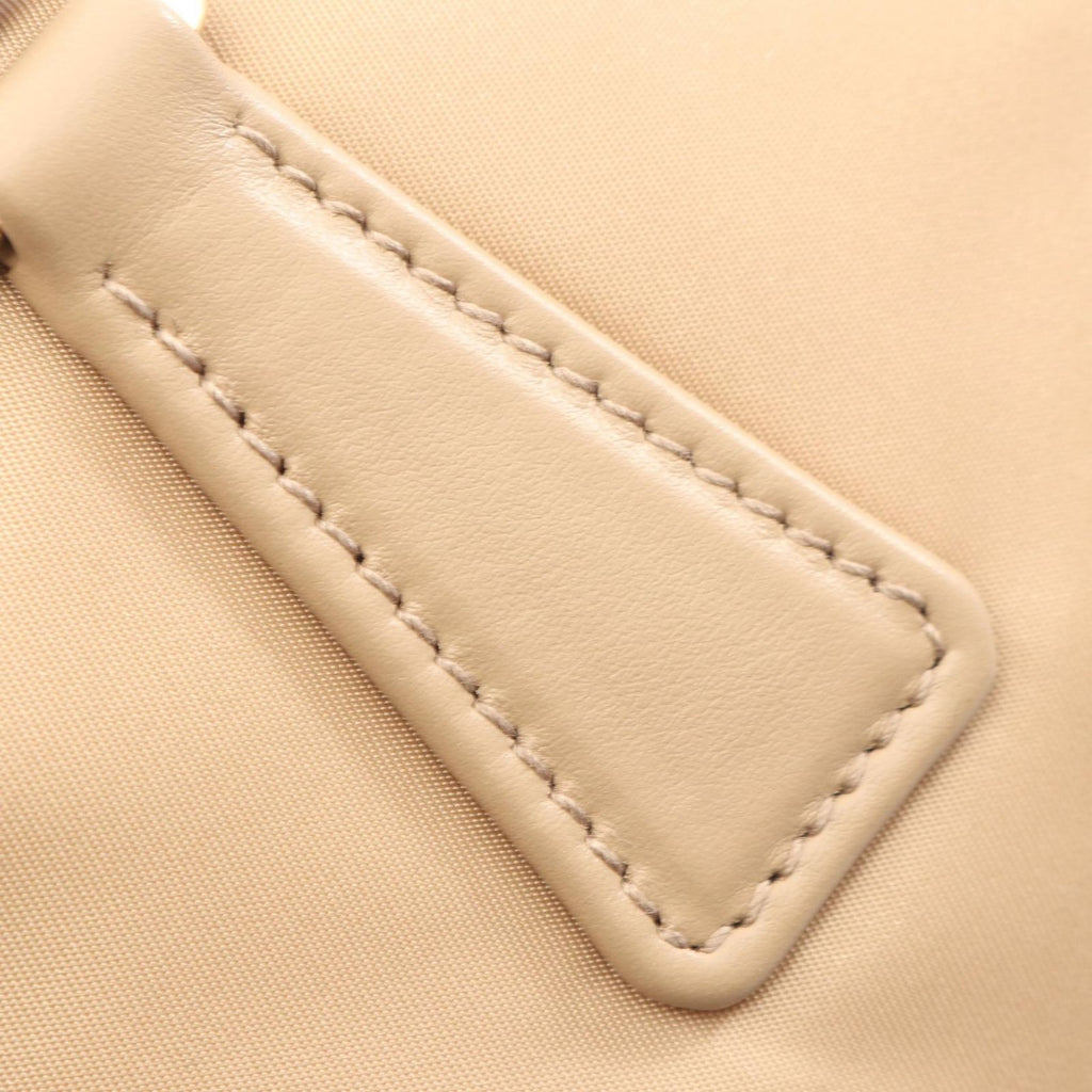 Prada Shoulder Bag Re-Nylon Top Handle Beige Nylon Leather Padlock — view 6