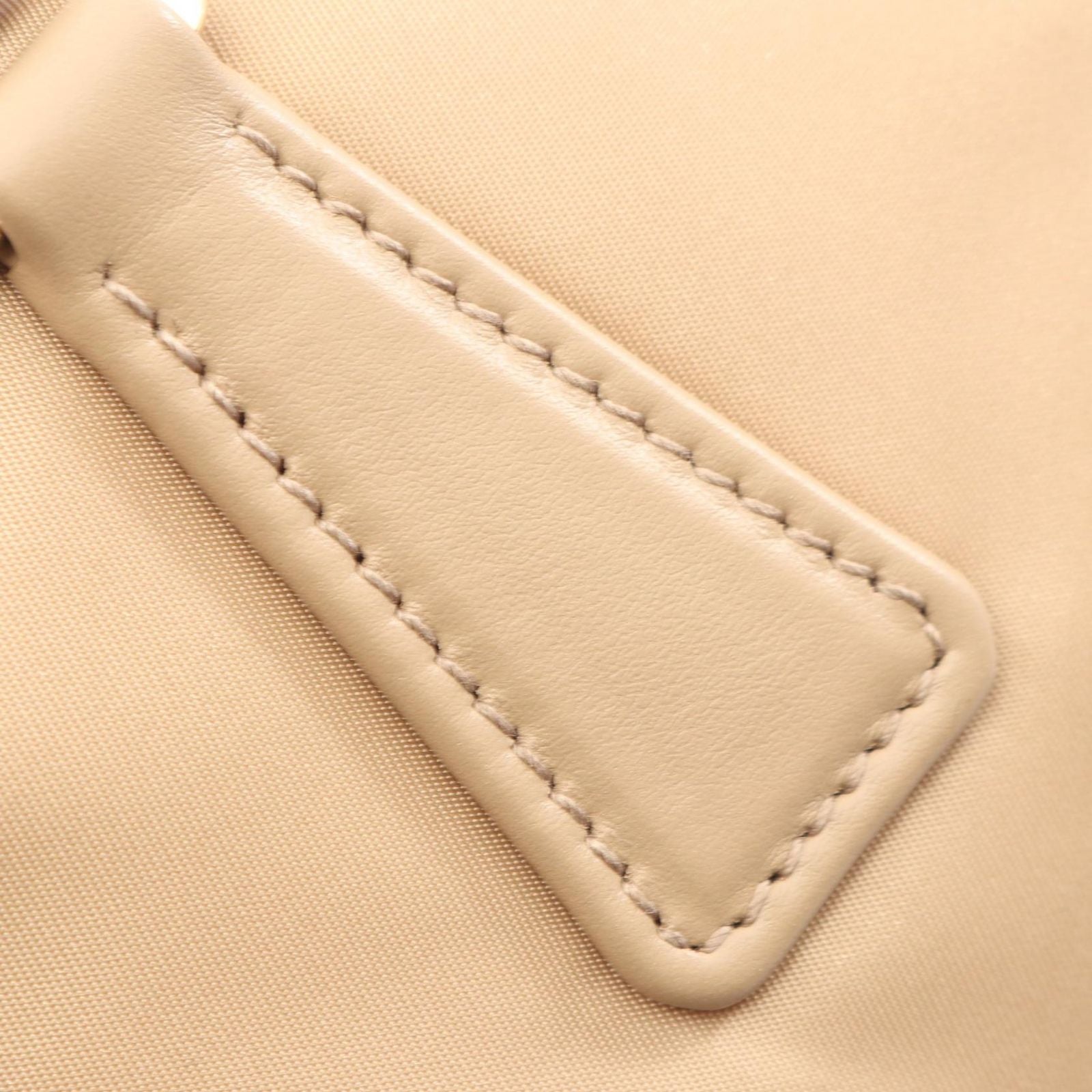 Prada Shoulder Bag Re-Nylon Top Handle Beige Nylon Leather Padlock — view 6