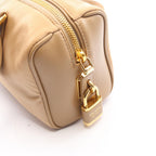 Prada Shoulder Bag Re-Nylon Top Handle Beige Nylon Leather Padlock — view 7