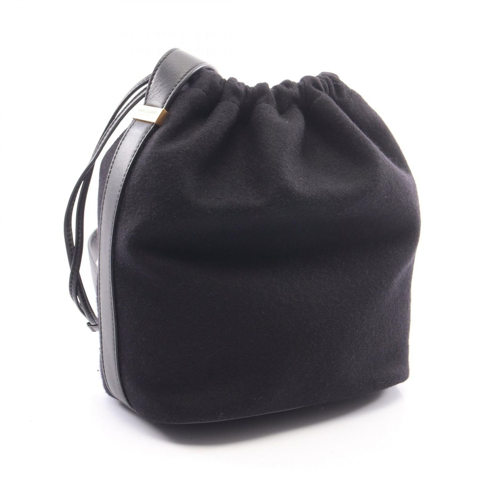 Saint Laurent Paris Shoulder Bag Rive Gauche Black Wool Leather — view 2