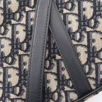 Dior Saddle Bag Oblique Jacquard 2-Way Navy Canvas Leather — view 6