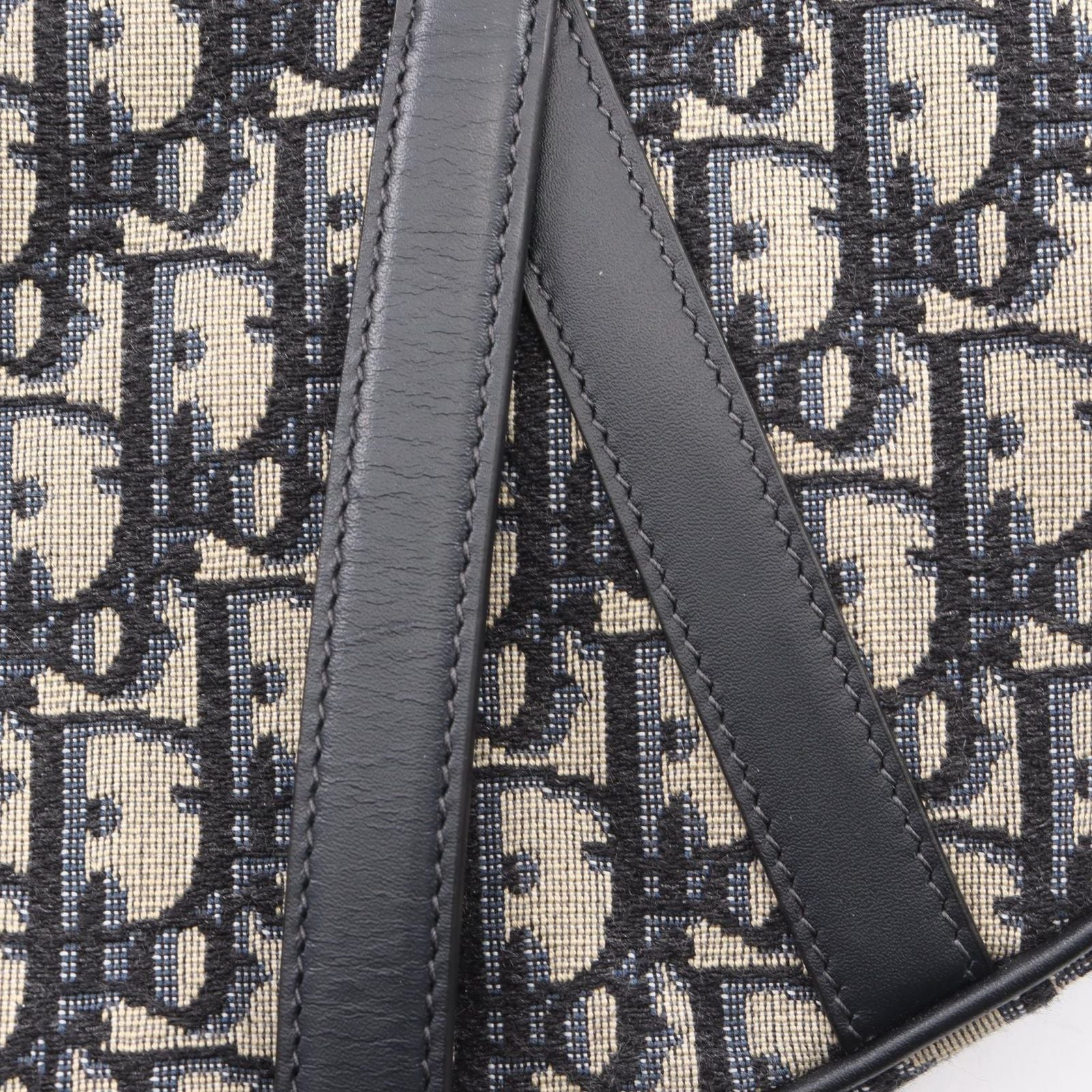 Dior Saddle Bag Oblique Jacquard 2-Way Navy Canvas Leather — view 6
