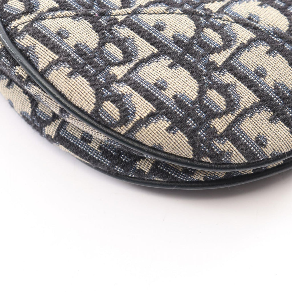 Dior Saddle Bag Oblique Jacquard 2-Way Navy Canvas Leather — view 7