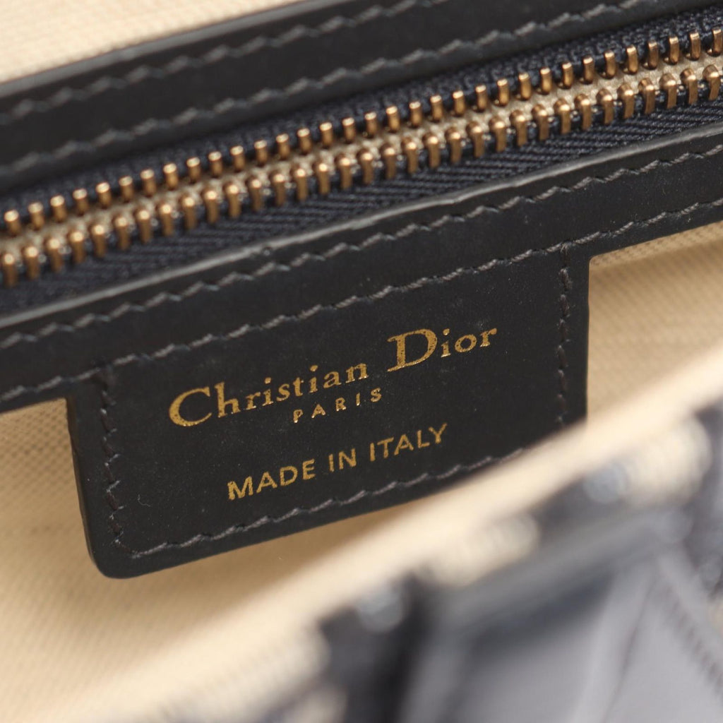Dior Saddle Bag Oblique Jacquard 2-Way Navy Canvas Leather — view 4