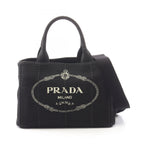 Prada Tote Canapa 2-Way Black Canvas