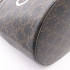 Celine Shoulder Bag Triomphe Black Brown Natural Canvas Leather — view 6