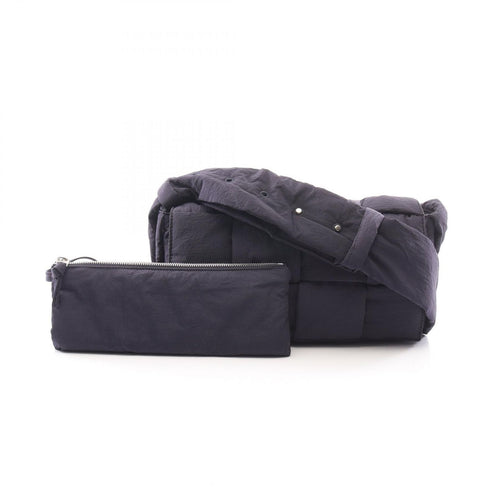 Bottega Veneta Shoulder Bag Padded Tech Cassette Navy Nylon Maxi Intrecciato