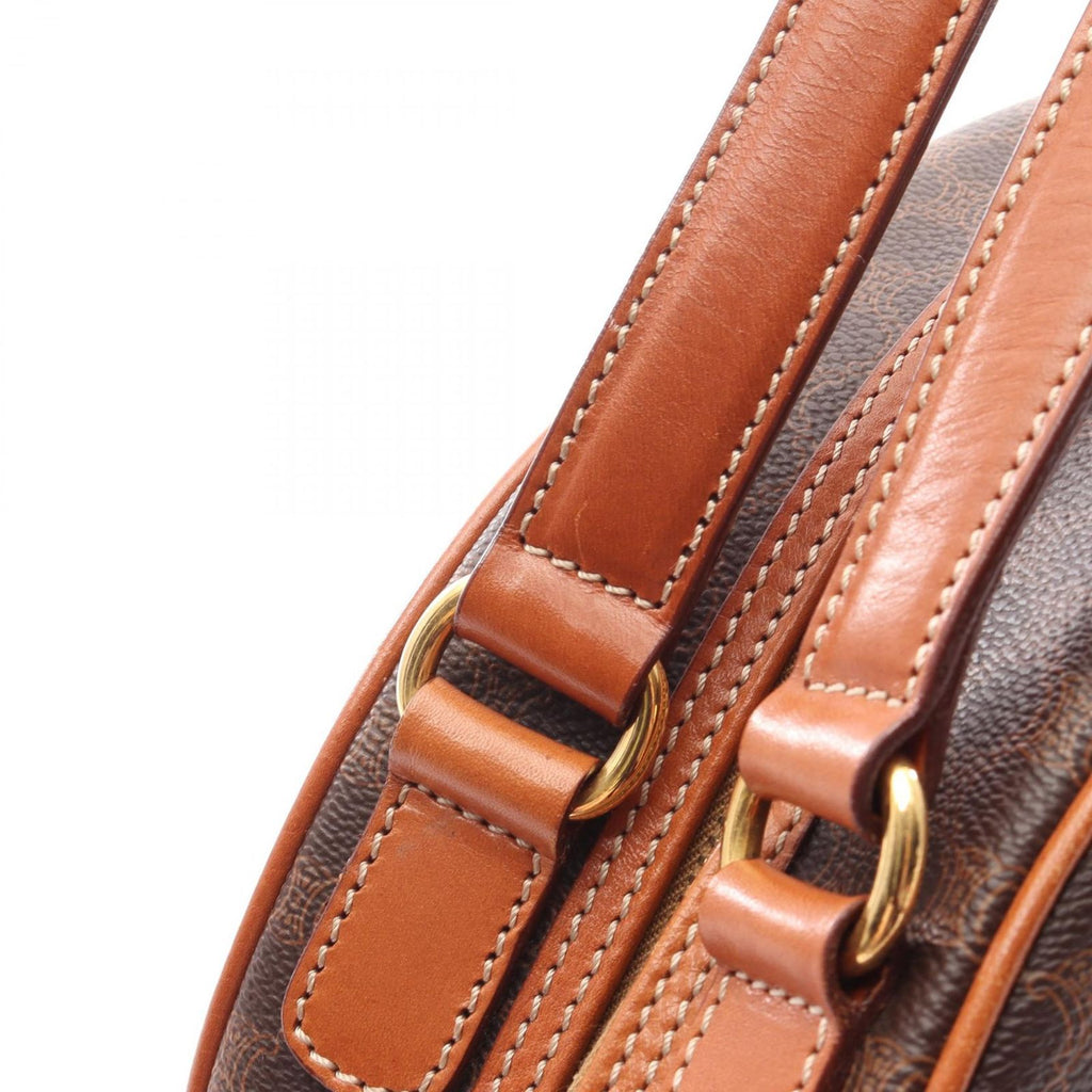 Celine Handbag Macadam Dark Brown Canvas Leather — view 8