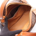 Celine Handbag Macadam Dark Brown Canvas Leather — view 3