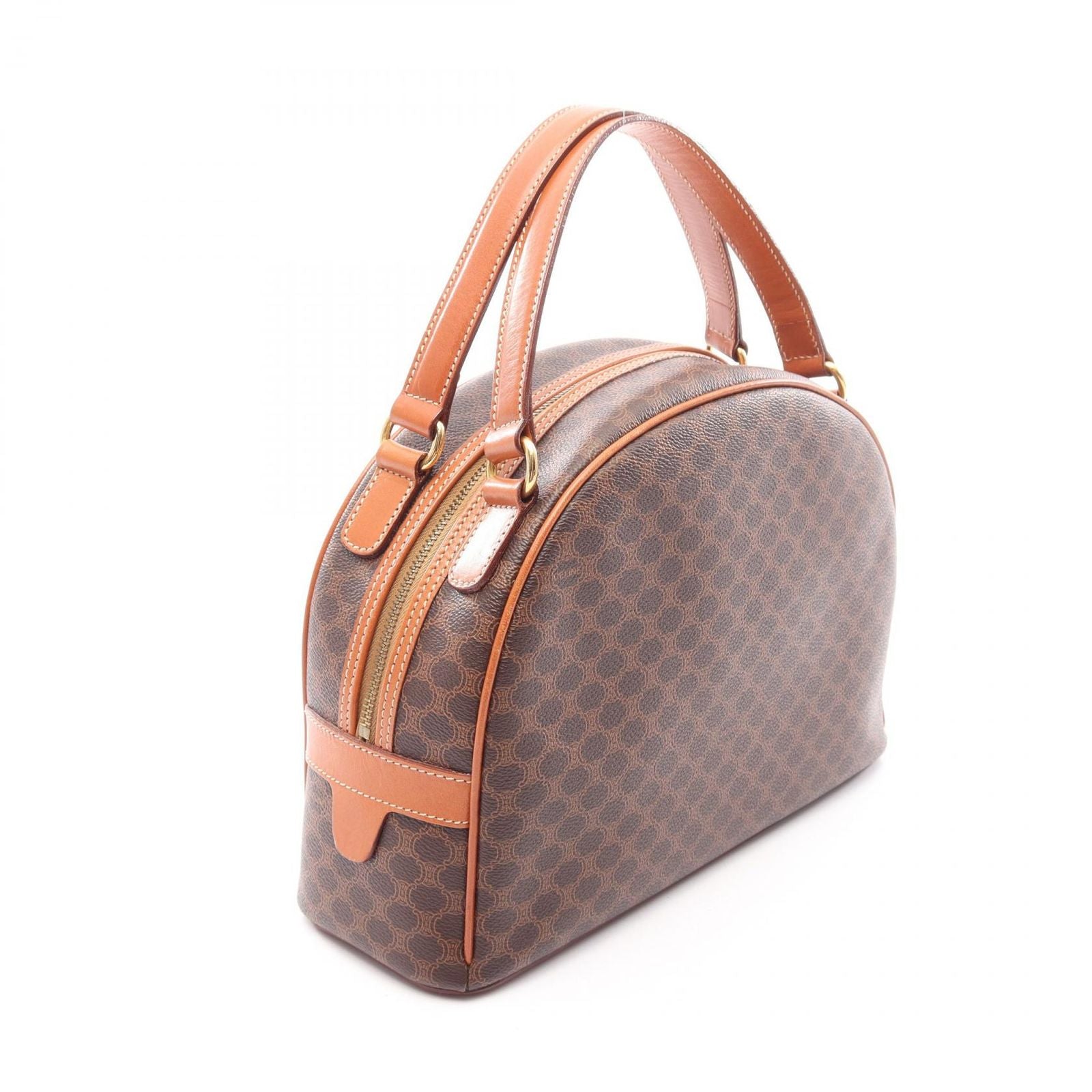 Celine Handbag Macadam Dark Brown Canvas Leather — view 2