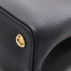 Louis Vuitton Handbag Capucines MM Noir Cream 2-Way Leather — view 8