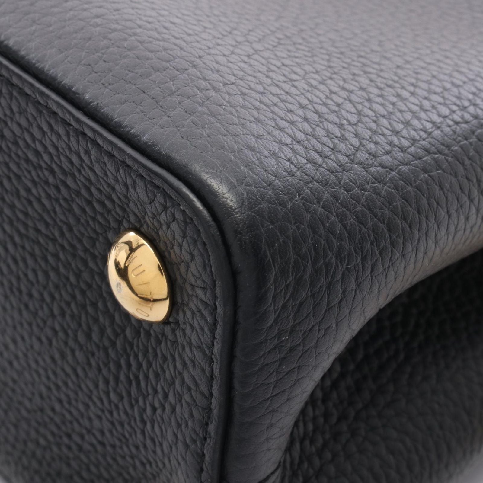 Louis Vuitton Handbag Capucines MM Noir Cream 2-Way Leather — view 8