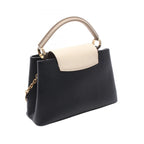 Louis Vuitton Handbag Capucines MM Noir Cream 2-Way Leather — view 2