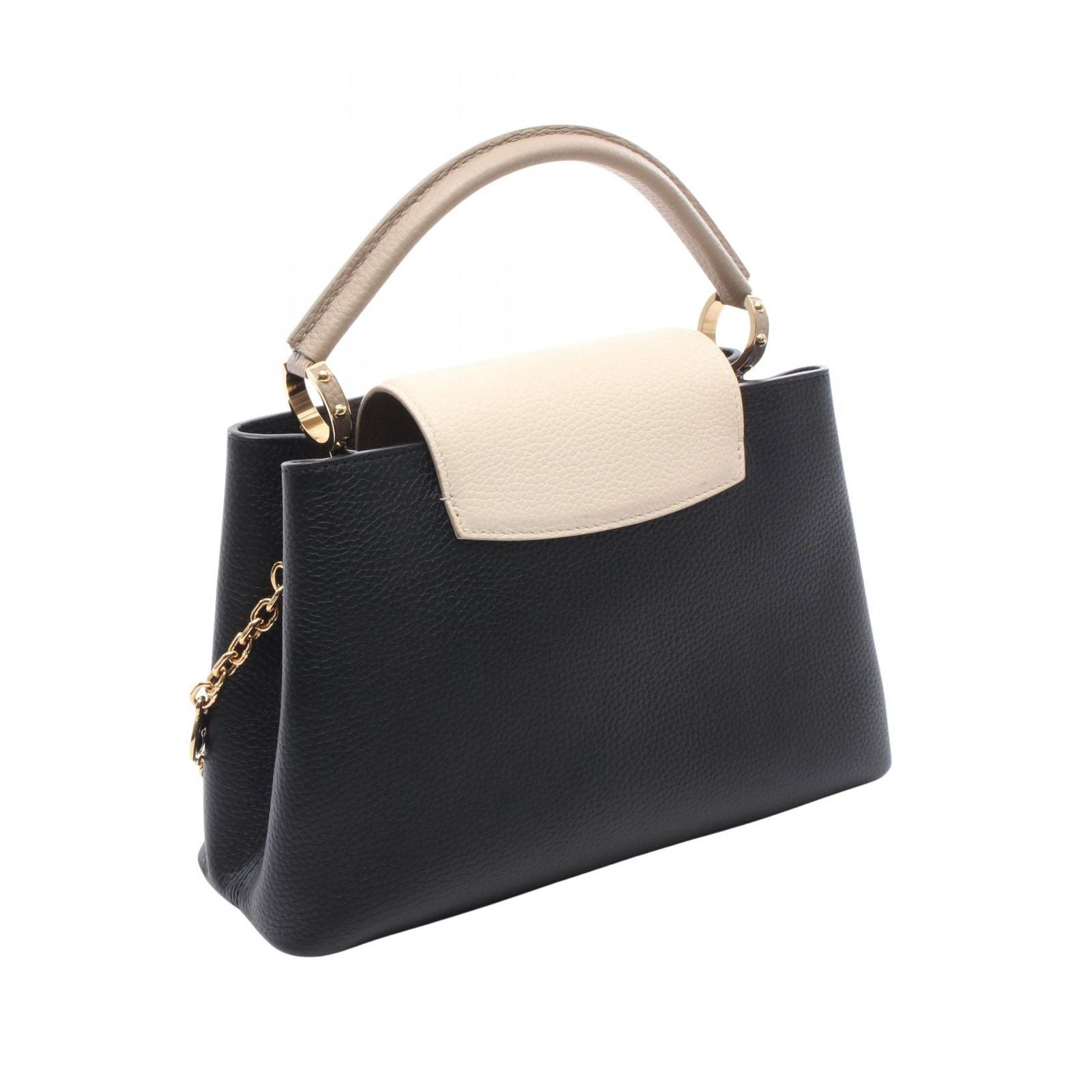 Louis Vuitton Handbag Capucines MM Noir Cream 2-Way Leather — view 2