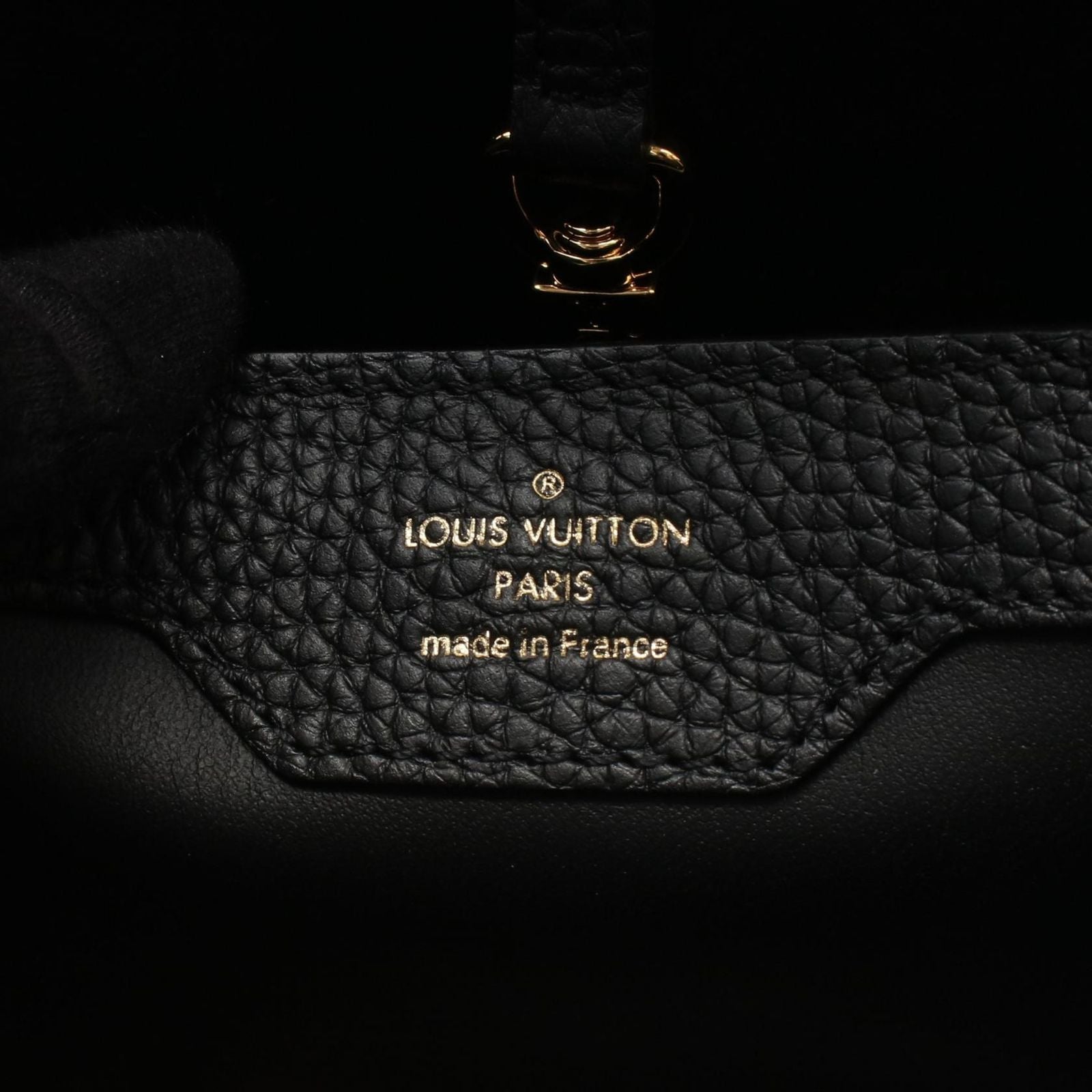 Louis Vuitton Handbag Capucines MM Noir Cream 2-Way Leather — view 4