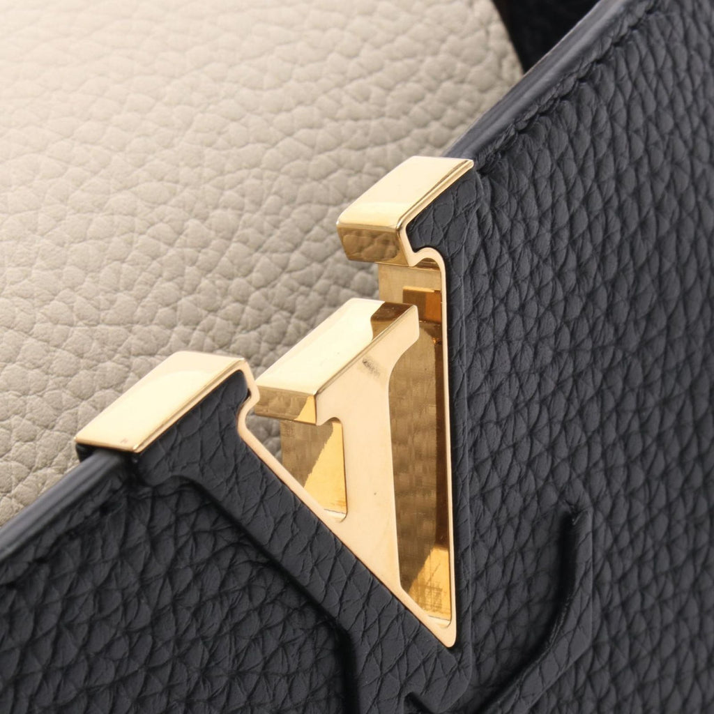 Louis Vuitton Handbag Capucines MM Noir Cream 2-Way Leather — view 6