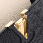 Louis Vuitton Handbag Capucines MM Noir Cream 2-Way Leather — view 6