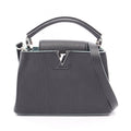 Louis Vuitton Handbag Capucines BB Noir 2-Way Lightblue Leather