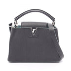 Louis Vuitton Handbag Capucines BB Noir 2-Way Lightblue Leather