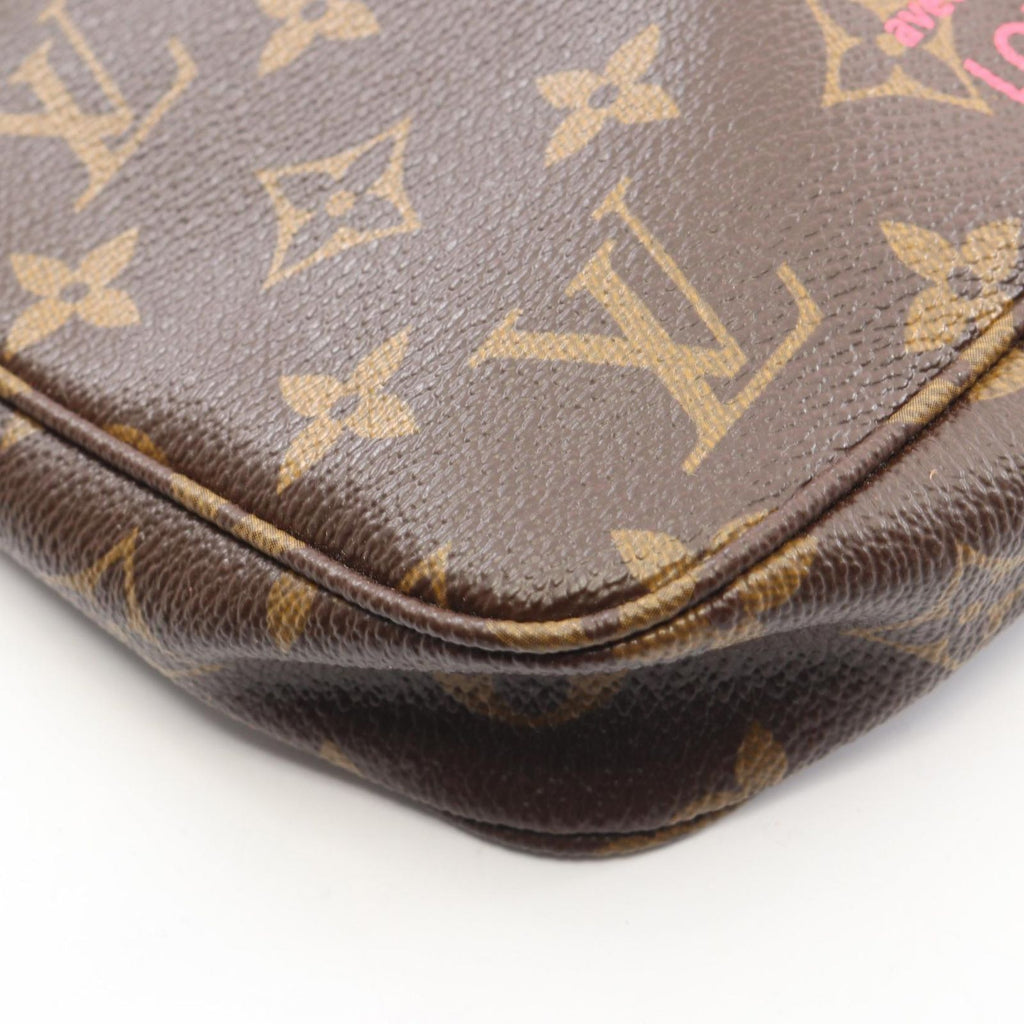 Louis Vuitton Handbag Pochette Pink Canvas Leather — view 6