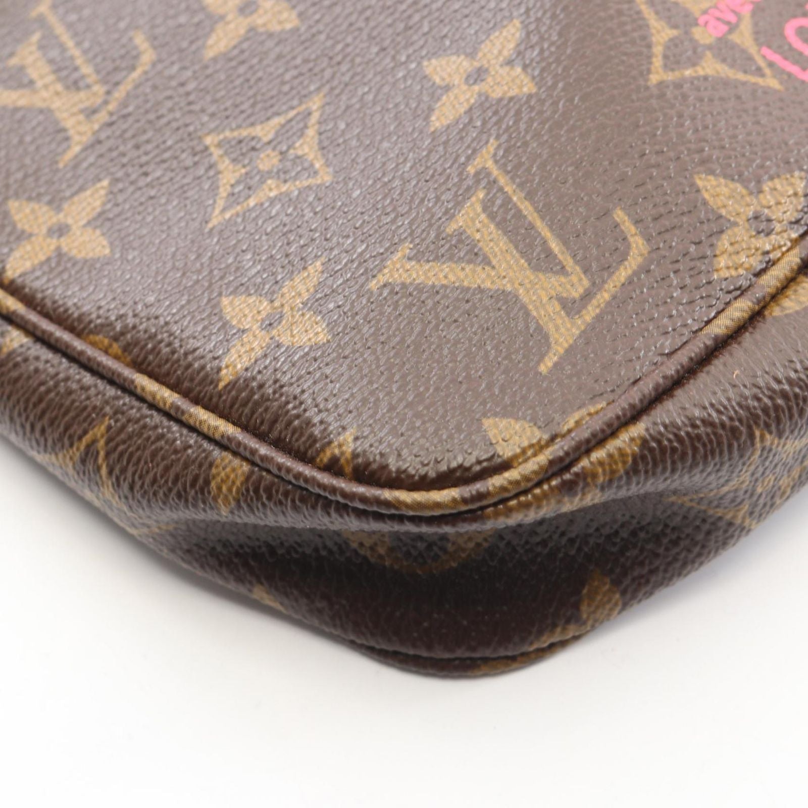 Louis Vuitton Handbag Pochette Pink Canvas Leather — view 6