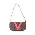 Louis Vuitton Handbag Pochette Pink Canvas Leather