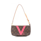 Louis Vuitton Handbag Pochette Pink Canvas Leather