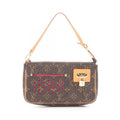 Louis Vuitton Handbag Pochette Fuchsia Canvas Leather