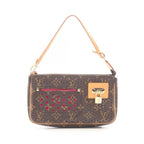 Louis Vuitton Handbag Pochette Fuchsia Canvas Leather