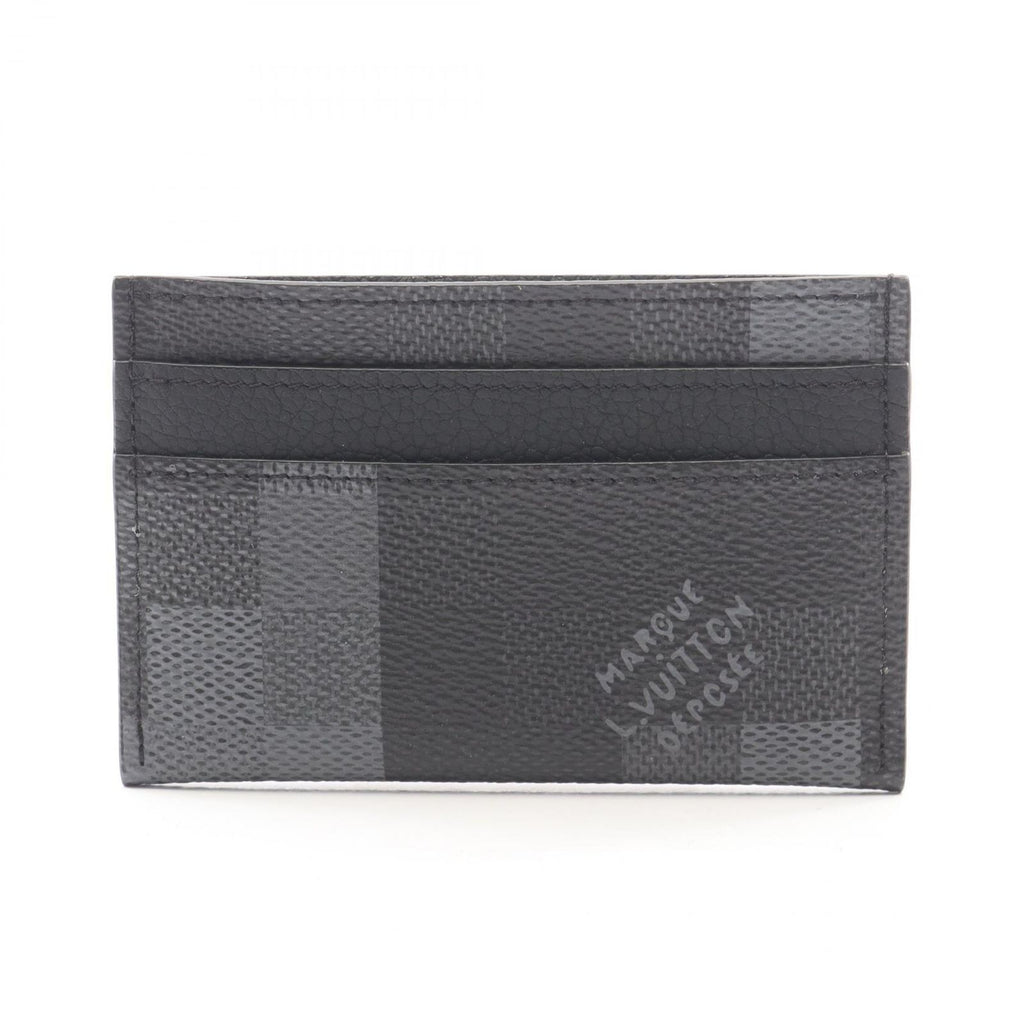 Louis Vuitton Card Case Holder Double Damoflage Leather
