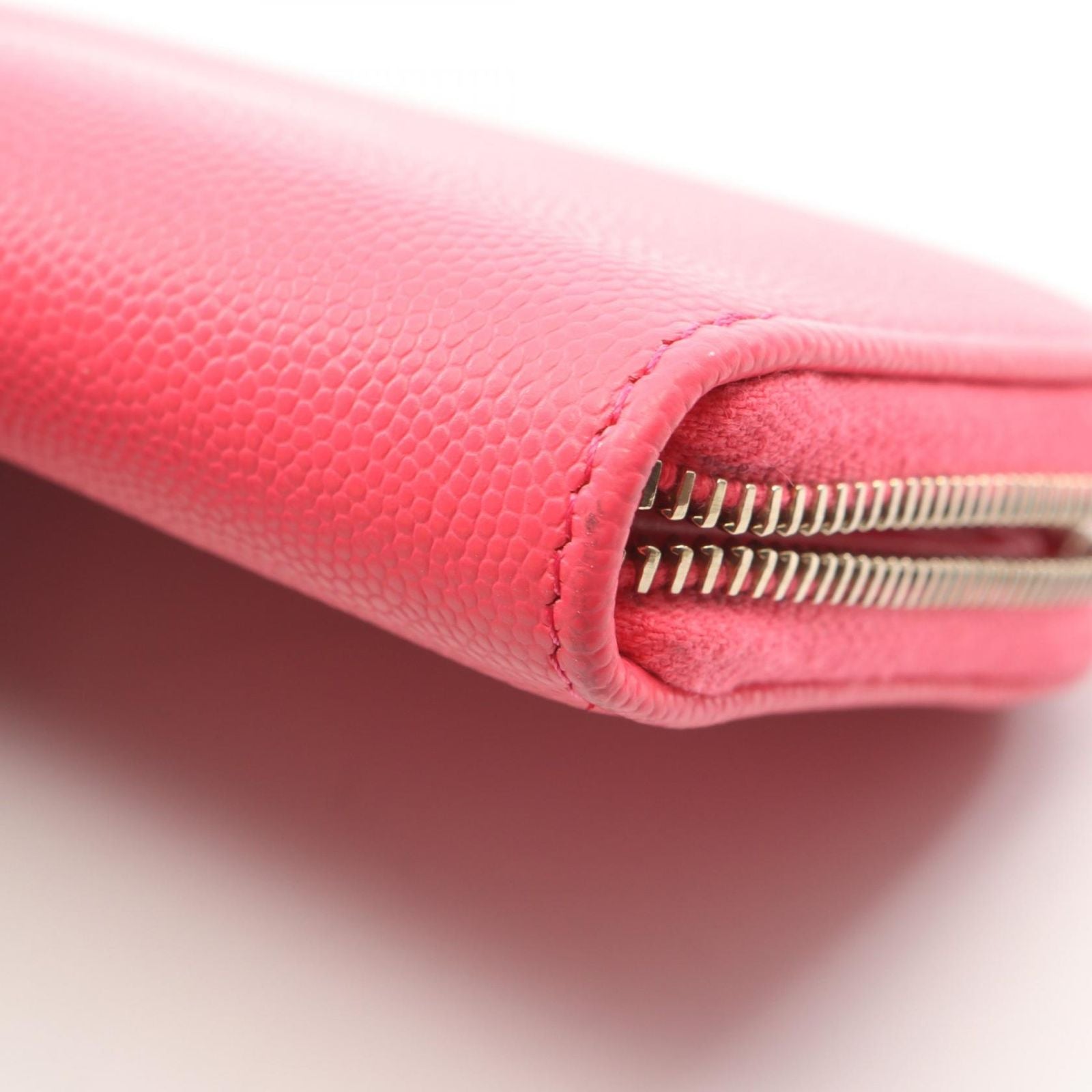 Chanel Round Wallet CC Logo Pink Caviar Leather CC — view 9