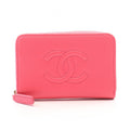 Chanel Round Wallet CC Logo Pink Caviar Leather CC