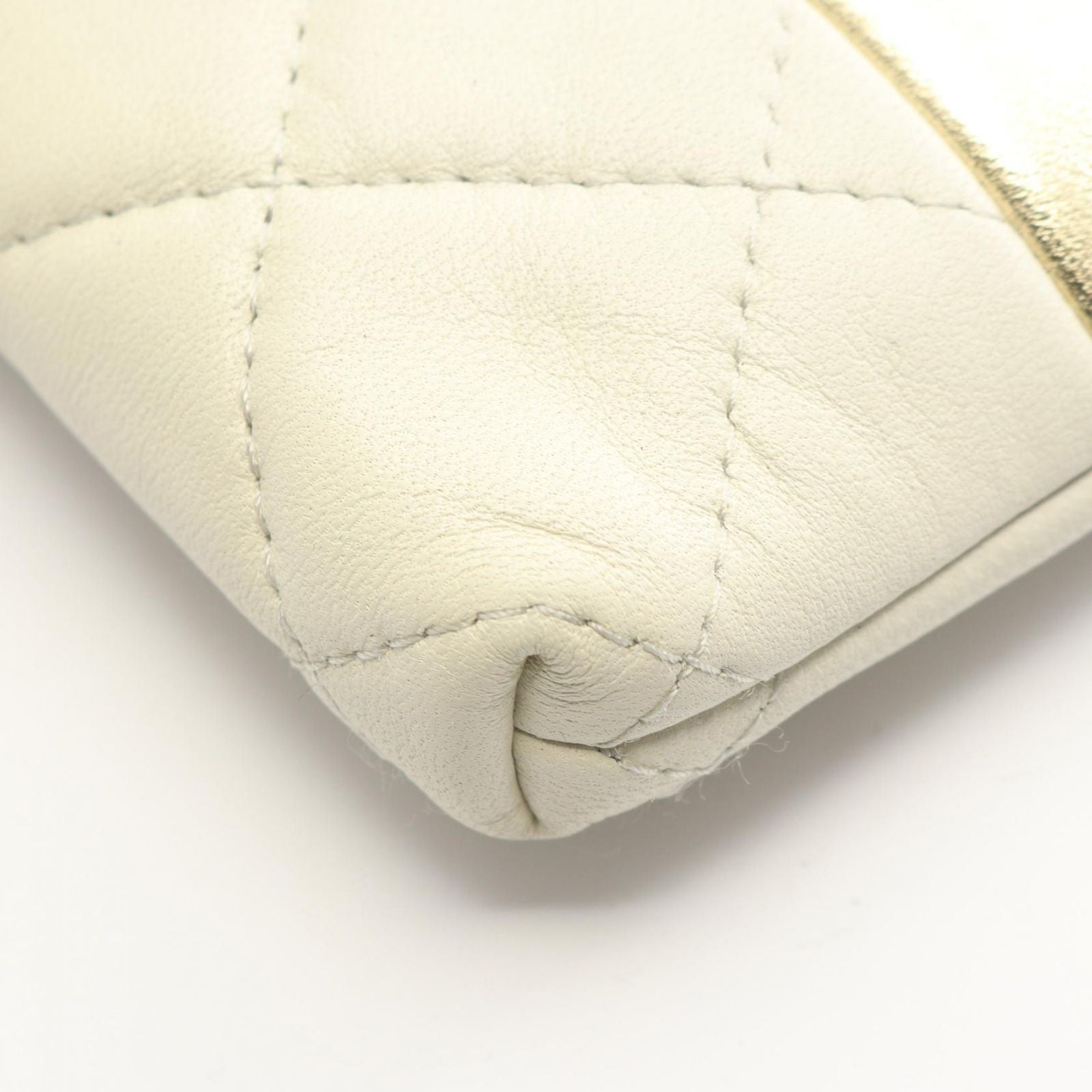 Chanel Clutch CC Logo Patchwork Black Beige Silver Lambskin — view 7