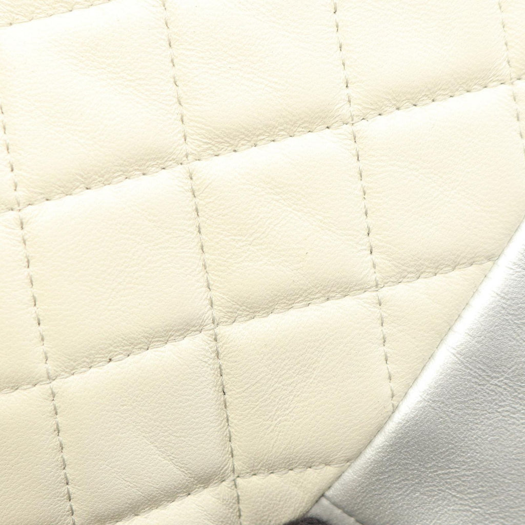 Chanel Clutch CC Logo Patchwork Black Beige Silver Lambskin — view 6
