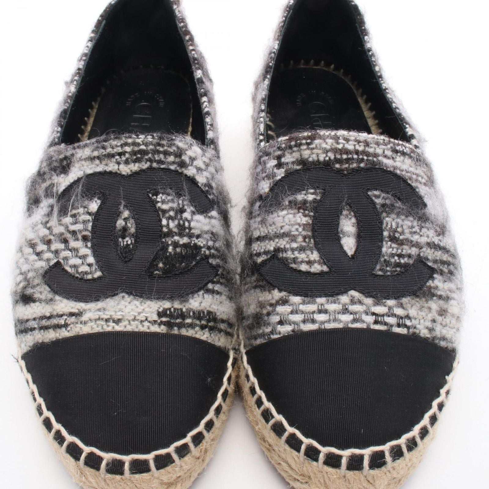 Chanel CC Logo Espadrille Slip Ons Fabric — view 8