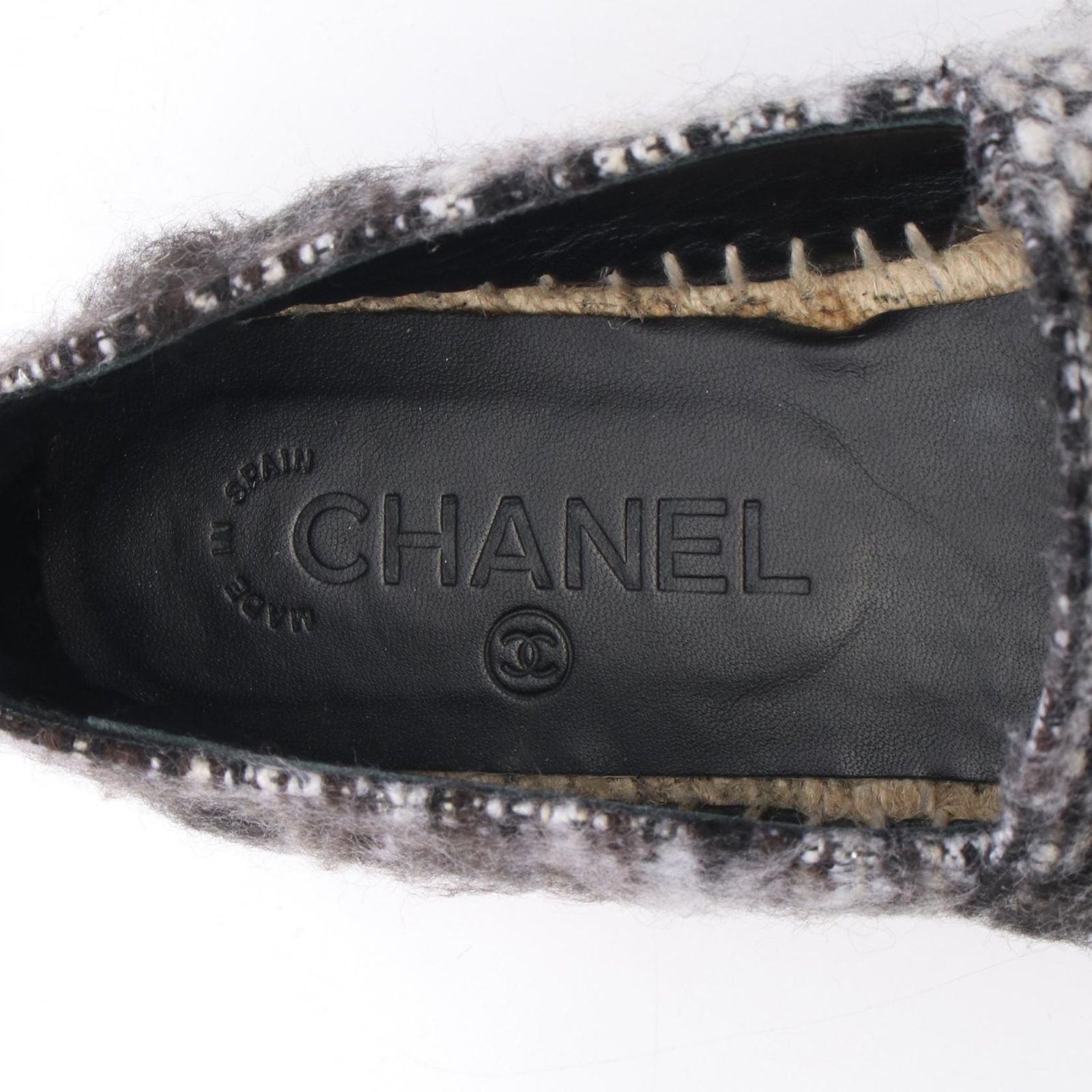 Chanel CC Logo Espadrille Slip Ons Fabric — view 5