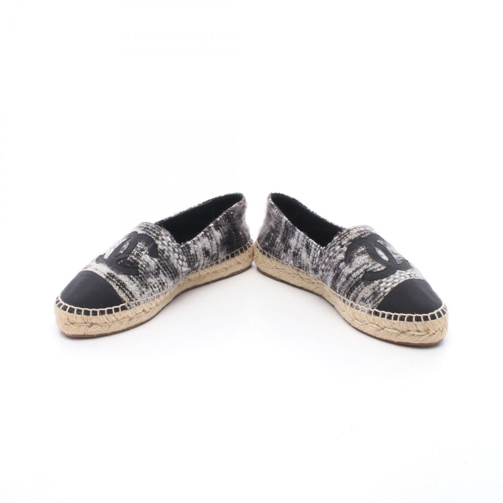 Chanel CC Logo Espadrille Slip Ons Fabric — view 3