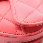 Chanel Shoulder Bag Heart Chain Clutch Quilted Pink Lambskin Mini — view 8