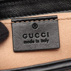 Gucci Shoulder Bag GG Marmont Beige Black Canvas Leather Small — view 4