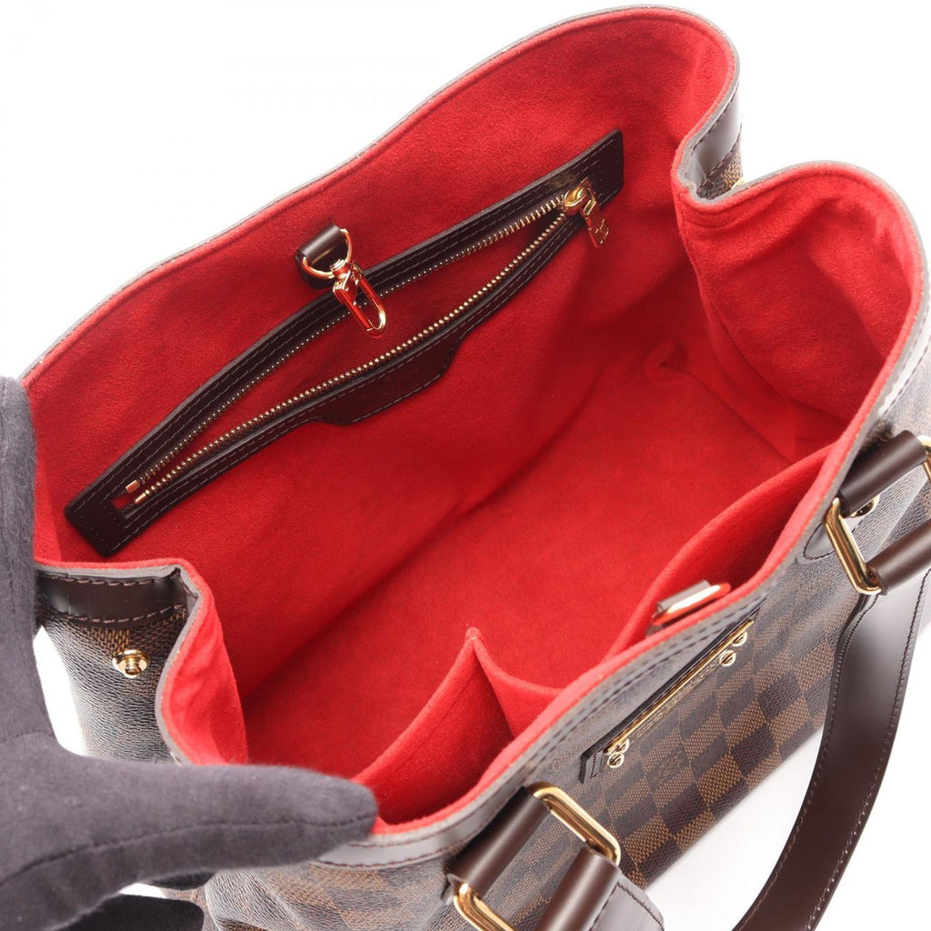 Louis Vuitton Tote Hampstead PM Damier Ebene Canvas Leather — view 3