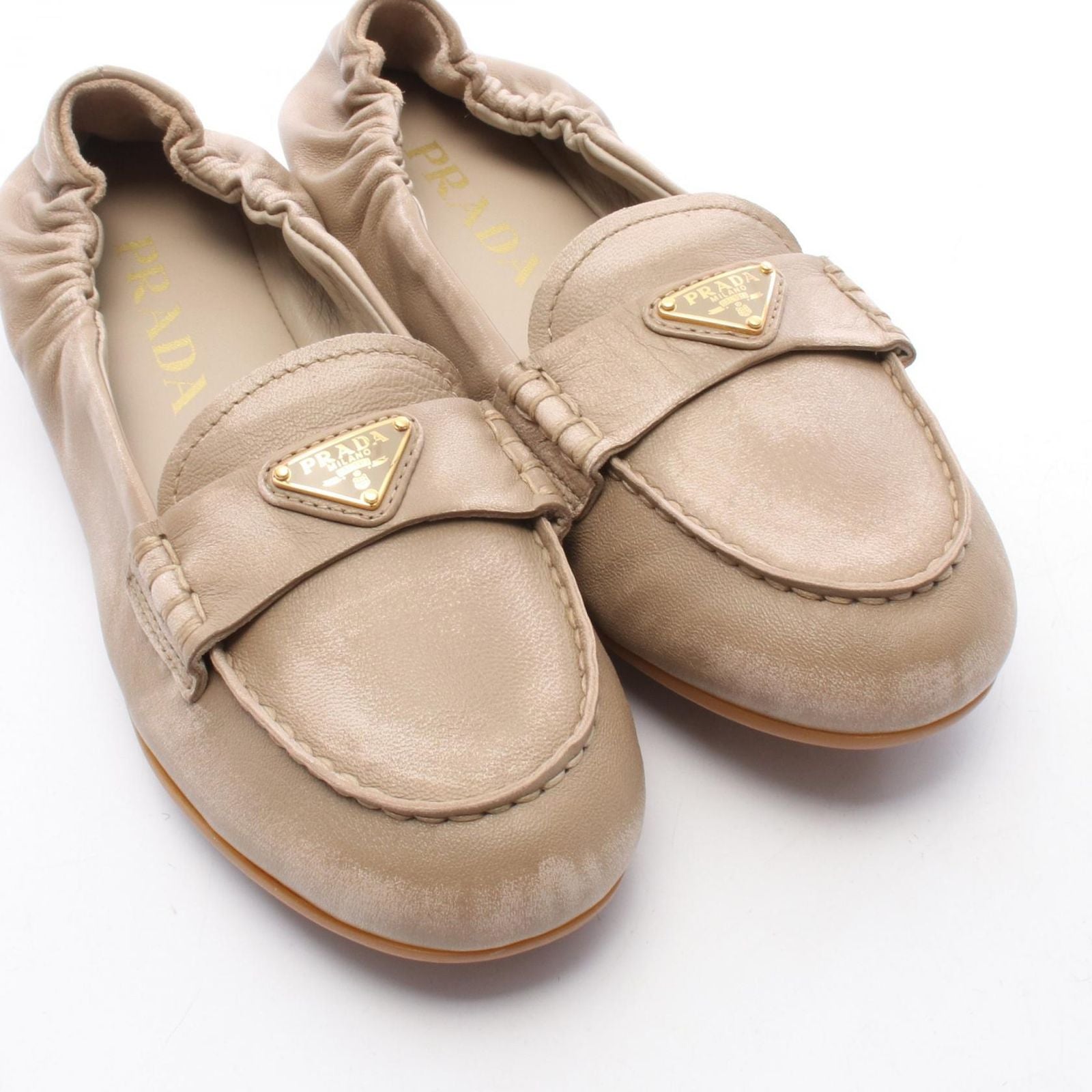 Prada Loafers Triangle Plate Flat Leather — view 8